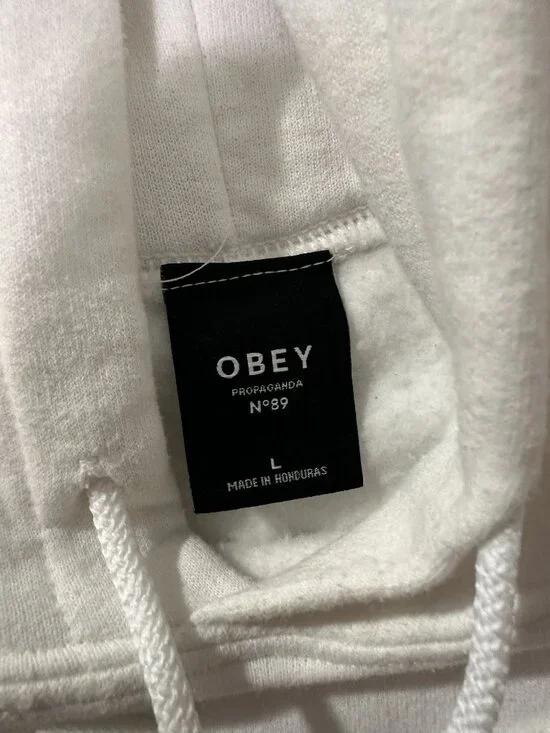 Obey Mira Rosa White & Red Hoodie, US Women L - Picture 5 of 5